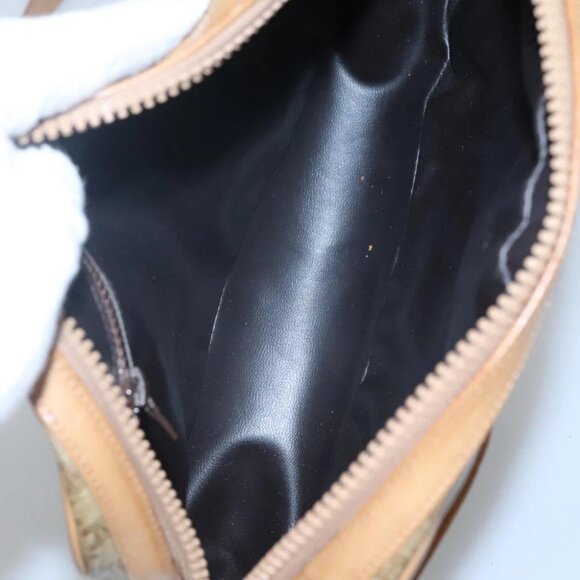 CELINE Macadam Canvas Shoulder Bag PVC Beige Gold - Picture 14 of 16